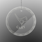 Golf Engraved Glass Ornament - Round (Personalized)