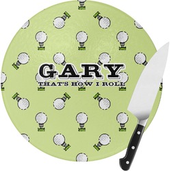 Golf Round Glass Cutting Board - Medium (Personalized)