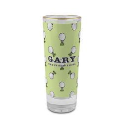 Golf 2 oz Shot Glass - Glass with Gold Rim (Personalized)