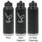 Golf Laser Engraved Water Bottles - 2 Styles - Front & Back View