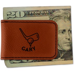 Golf Leatherette Magnetic Money Clip - Double Sided (Personalized)