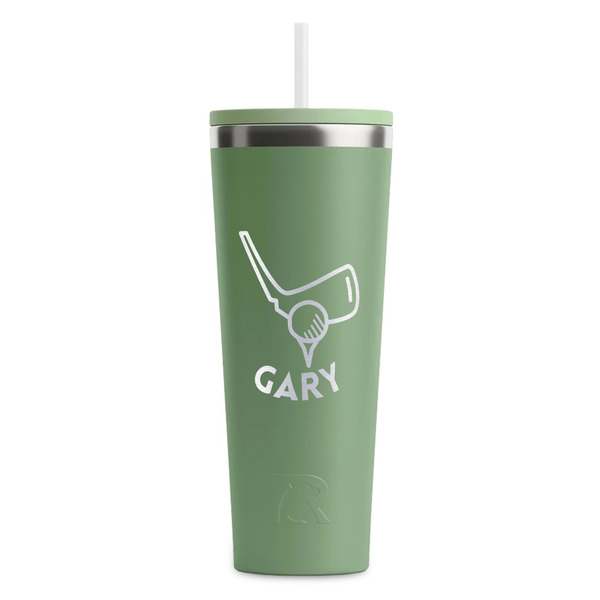 Custom Golf RTIC Everyday Tumbler with Straw - 28oz - Light Green - Double-Sided (Personalized)