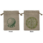 Golf Medium Burlap Gift Bag - Front & Back (Personalized)