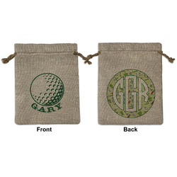 Golf Medium Burlap Gift Bag - Front & Back (Personalized)