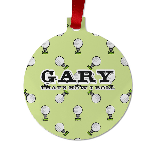 Custom Golf Metal Ball Ornament - Double Sided w/ Name or Text