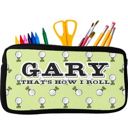 Golf Neoprene Pencil Case - Small w/ Name or Text