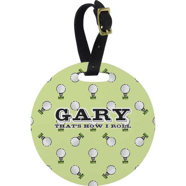 Custom Golf Plastic Luggage Tag - Round (Personalized)