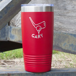 Golf 20 oz Stainless Steel Tumbler - Red - Double Sided (Personalized)