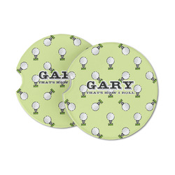 Golf Sandstone Car Coasters - Set of 2 (Personalized)