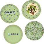 Golf Set of 4 Glass Lunch / Dinner Plate 10" (Personalized)