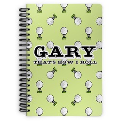 Golf Spiral Notebook - 7x10 w/ Name or Text