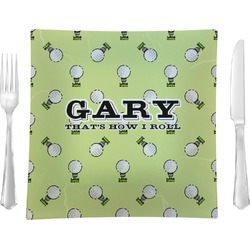 Golf Glass Square Lunch / Dinner Plate 9.5" (Personalized)