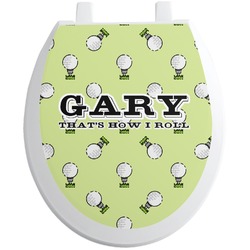 Golf Toilet Seat Decal - Round (Personalized)