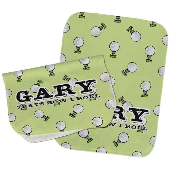 Custom Golf Burp Cloths - Fleece - Set of 2 w/ Name or Text