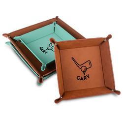 Golf Faux Leather Valet Tray (Personalized)