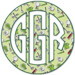 Golf Monogram Decal - Custom Sizes (Personalized)