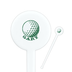 Golf 7" Round Plastic Stir Sticks - White - Double Sided (Personalized)