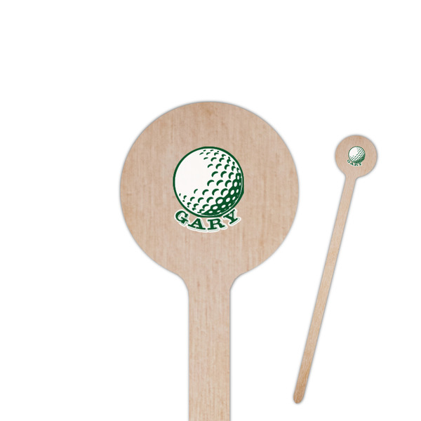 Custom Golf 7.5" Round Wooden Stir Sticks - Double Sided (Personalized)