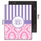 Pink & Purple Damask 11x14 Wood Print - Front & Back View