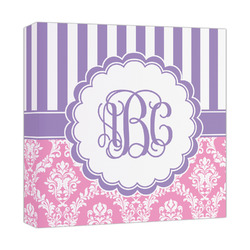 Pink & Purple Damask Canvas Print - 12x12 (Personalized)