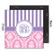 Pink & Purple Damask 12x12 Wood Print - Front & Back View