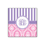 Pink & Purple Damask Wood Print - 12x12 (Personalized)