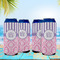 Pink & Purple Damask 16oz Can Sleeve - Set of 4 - LIFESTYLE