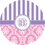 Pink & Purple Damask Multipurpose Round Labels - 2" (Personalized)