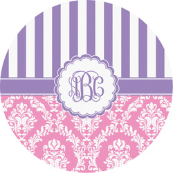 Pink & Purple Damask Multipurpose Round Labels - 2" (Personalized)