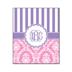 Pink & Purple Damask Wood Print - 20x24 (Personalized)