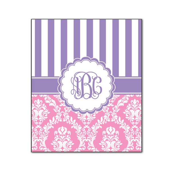 Custom Pink & Purple Damask Wood Print - 20x24 (Personalized)