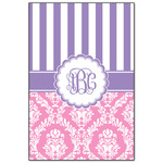 Pink & Purple Damask Wood Print - 20x30 (Personalized)