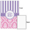 Pink & Purple Damask 24x36 - Matte Poster - Front & Back