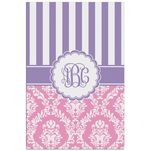 Custom Pink & Purple Damask Poster - Matte - 24x36 (Personalized)