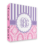 Pink & Purple Damask 3 Ring Binder - Full Wrap - 2" (Personalized)