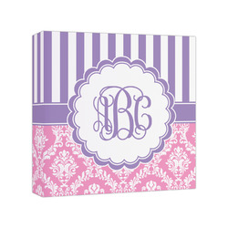 Pink & Purple Damask Canvas Print - 8x8 (Personalized)