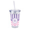 Pink & Purple Damask Acrylic Tumbler - Full Print - Front/Main