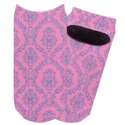 Pink & Purple Damask Adult Ankle Socks