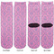 Pink & Purple Damask Adult Crew Socks - Double Pair - Front and Back - Apvl