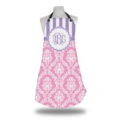 Pink & Purple Damask Apron w/ Monogram