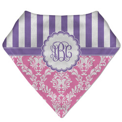 Pink & Purple Damask Bandana Bib (Personalized)