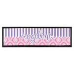 Pink & Purple Damask Bar Mat - Large (Personalized)