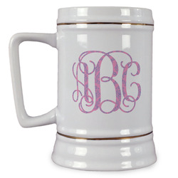 Pink & Purple Damask Beer Stein (Personalized)