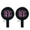 Pink & Purple Damask Black Plastic 7" Stir Stick - Double Sided - Round - Front & Back