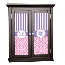 Pink & Purple Damask Cabinet Decal - Large (Personalized)