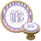 Pink & Purple Damask Cabinet Knob - Gold - Multi Angle