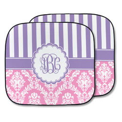 Pink & Purple Damask Car Sun Shade - Two Piece (Personalized)