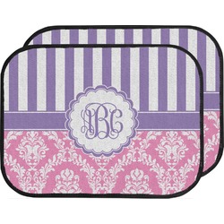 Pink & Purple Damask Car Floor Mats (Back Seat) (Personalized)