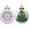 Pink & Purple Damask Ceramic Christmas Ornament - X-Mas Tree (APPROVAL)