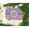 Pink & Purple Damask Christmas Ornament (On Tree)